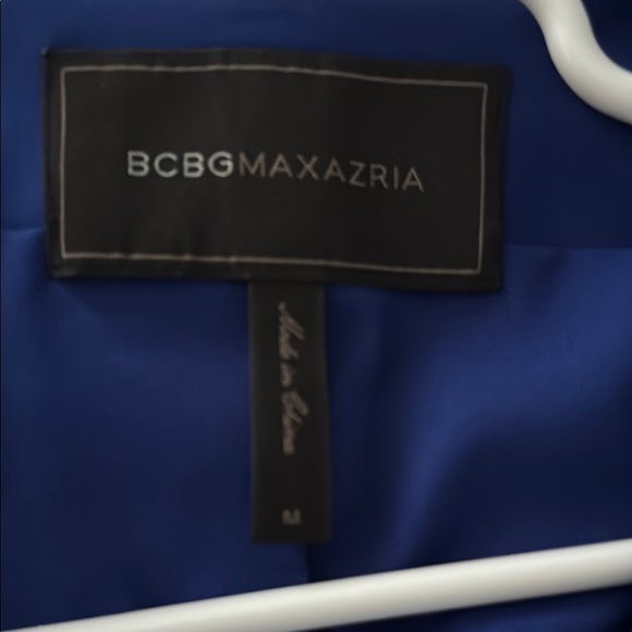 BCBGMaxAzria Blue Blazer with Ruffled Collar and Cropped Design - Picture 2 of 4